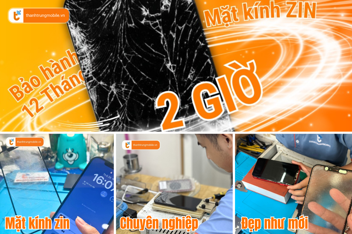 Ép kính iPhone đẹp như mới, lấy liền trong 2 giờ